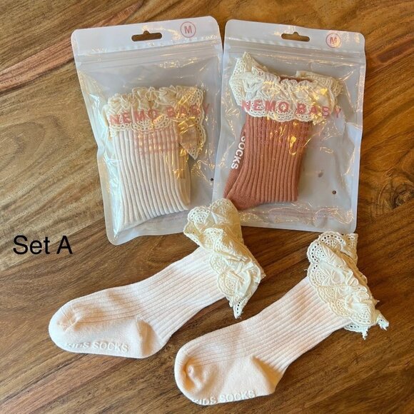 Eyelet Socks Bundle x3 Set A - Picture 1 of 12